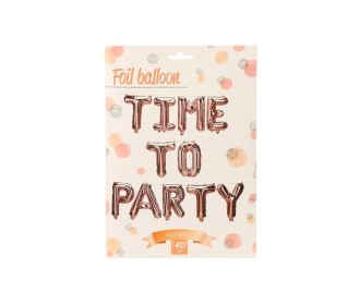Σετ μπαλονιών-γράμματα Time to party ροζ-χρυσό