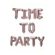 Σετ μπαλονιών-γράμματα Time to party ροζ-χρυσό