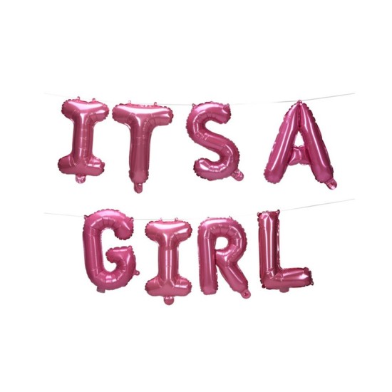 Σετ μπαλονιών -γράμματα It' s a girl Σετ μπαλονιών -γράμματα It' s a girl