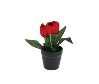 Τουλίπα κόκκινη τεχνητή Υ22x7x7εκ. σε μαύρη γλάστρα Τουλίπα κόκκινη τεχνητή Υ22x7x7εκ. σε μαύρη γλάστρα
