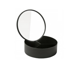 Καθρέφτης με θήκες οργάνωσης σε μαύρο χρώμα 14x5εκ.