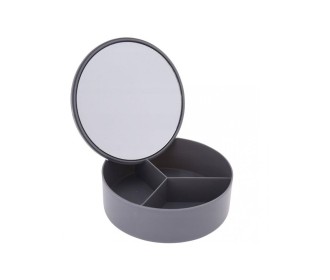 Καθρέφτης με θήκες οργάνωσης σε γκρι χρώμα 14x5εκ.