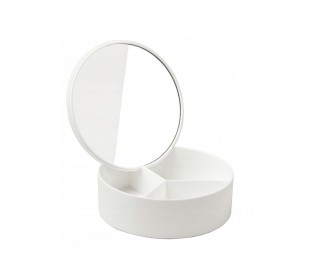 Καθρέφτης με θήκες οργάνωσης σε λευκό χρώμα 14x5εκ.