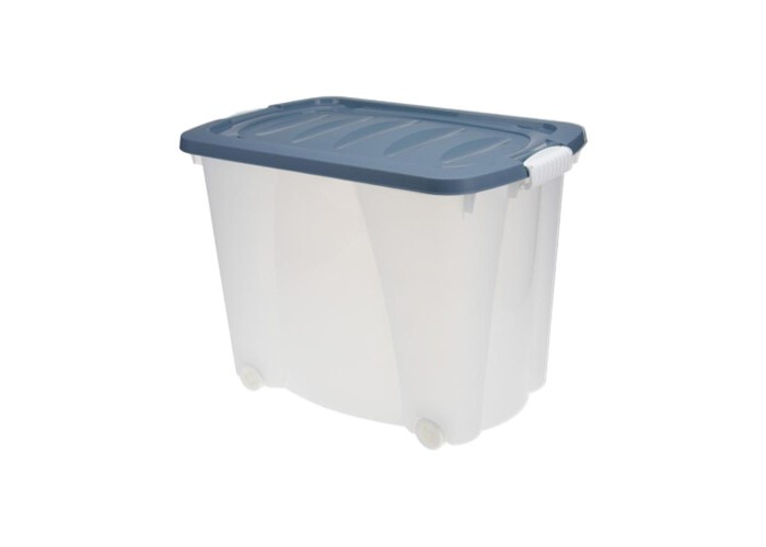 Κουτί αποθήκευσης μπλε με ρόδες 60l Υ45x60x40εκ.