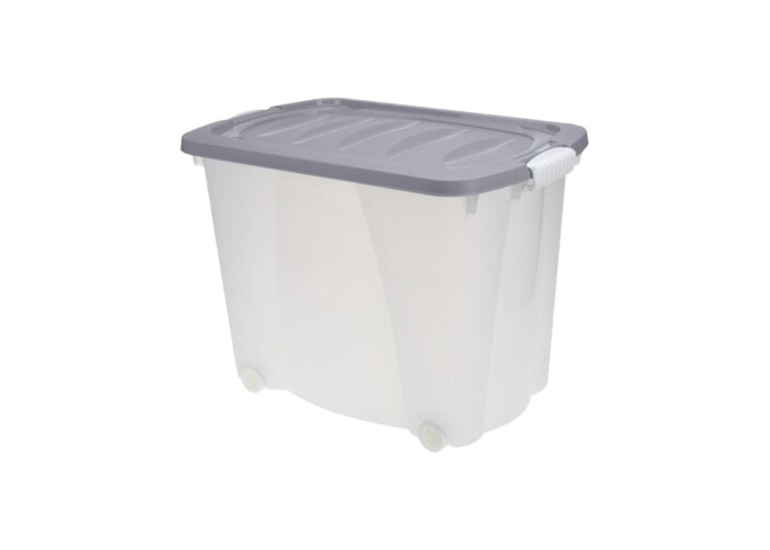 Κουτί αποθήκευσης γκρι με ρόδες 60l Υ45x60x40εκ.
