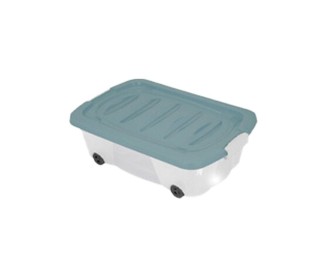 Κουτί αποθήκευσης πράσινο με ρόδες Υ17x80x60εκ.