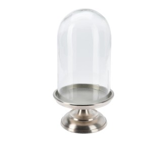 Καμπάνα γυάλινη με βάση αλουμινίου Υ23,5xØ16,5εκ.