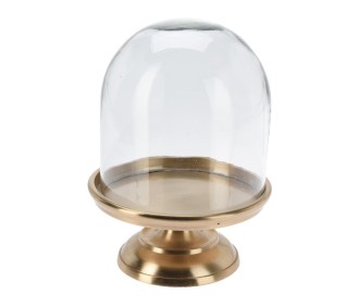 Καμπάνα γυάλινη με χρυσή βάση αλουμινίου Υ24xØ17εκ.