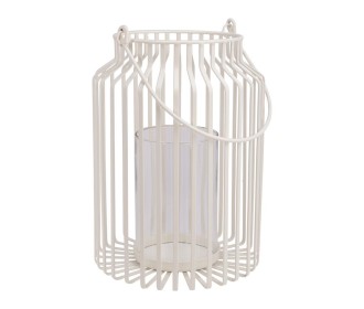 Φανάρι διακοσμητικό λευκό Υ21,5x18εκ.