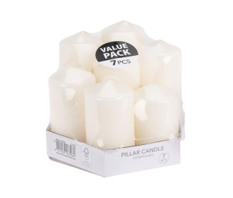 Σετ 7 κεριά λευκά άοσμα σε διάφορα μεγέθη