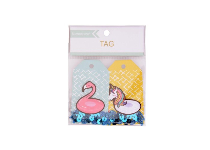 Ετικέτες δώρου unicorn-flamingo 7,4x4,5x0,1εκ.