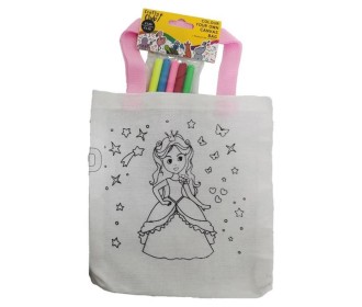 Τσάντα non woven ζωγραφικής πριγκήπισσα σετ 6τμχ. Υ21x21,5x0.3εκ.