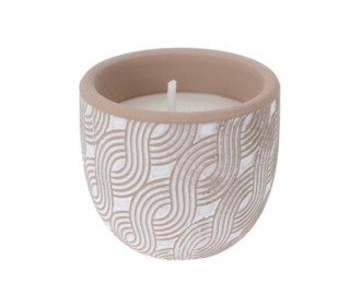 Αρωματικό κερί σιτρονέλα σε γλαστράκι sand wave Υ7xØ6εκ. Αρωματικό κερί σιτρονέλα σε γλαστράκι sand wave Υ7xØ6εκ.