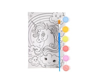 Καμβάς ζωγραφικής με νερομπογιές Next μονόκερος Υ29,5x19,7x1,7εκ.