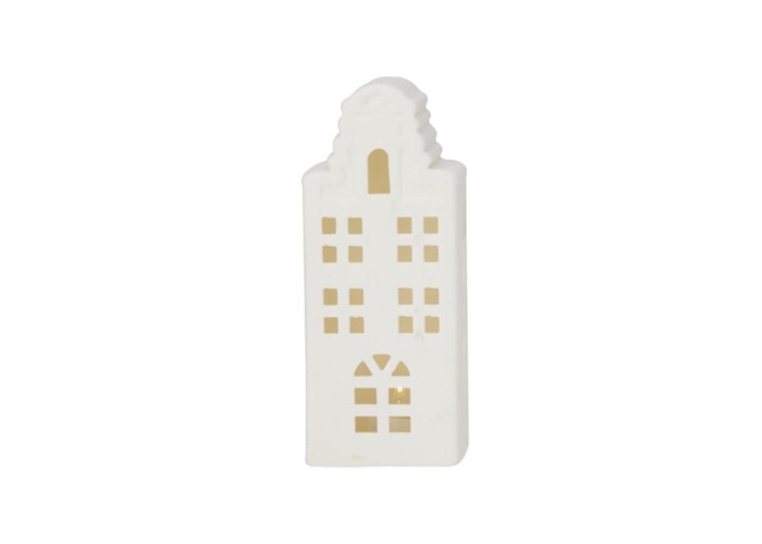 Σπιτάκι LED κεραμικό Υ15,5εκ καμπυλωτή στέγη Σπιτάκι LED κεραμικό Υ15,5εκ καμπυλωτή στέγη