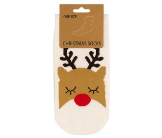 Κάλτσες Χριστουγεννιάτικες Τάρανδος με κλειστά μάτια Κάλτσες Χριστουγεννιάτικες Τάρανδος με κλειστά μάτια