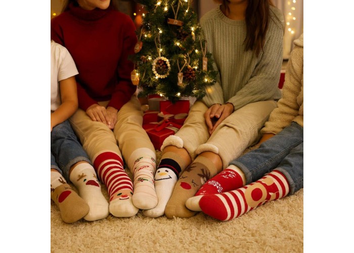 Κάλτσες Χριστουγεννιάτικες Τάρανδος με κλειστά μάτια Κάλτσες Χριστουγεννιάτικες Τάρανδος με κλειστά μάτια
