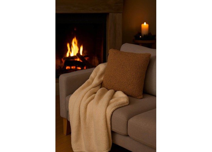 Κουβέρτα sherpa fleece μπεζ 150x200εκ. Κουβέρτα sherpa fleece μπεζ 150x200εκ.