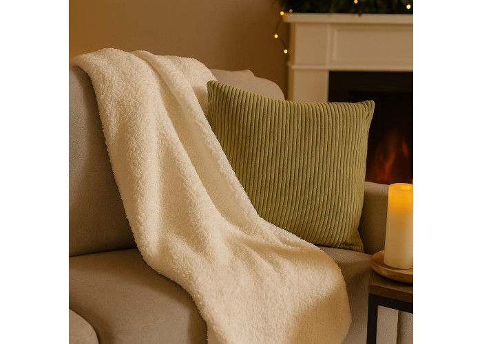 Μαξιλάρι διακοσμητικό γούνινη υφή λαδί 45x45εκ. Μαξιλάρι διακοσμητικό γούνινη υφή λαδί 45x45εκ.