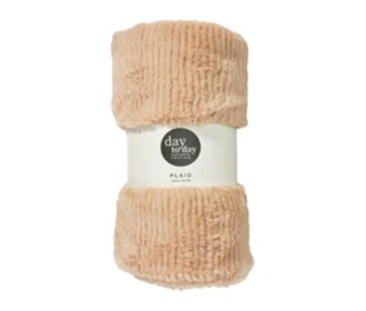 Κουβέρτα γούνινη υφή μπεζ 150x125εκ.