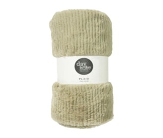 Κουβέρτα γούνινη υφή λαδί 150x125εκ.