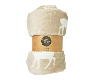 Κουβέρτα τάρανδοι μπεζ 200x150εκ. Κουβέρτα τάρανδοι μπεζ 200x150εκ.