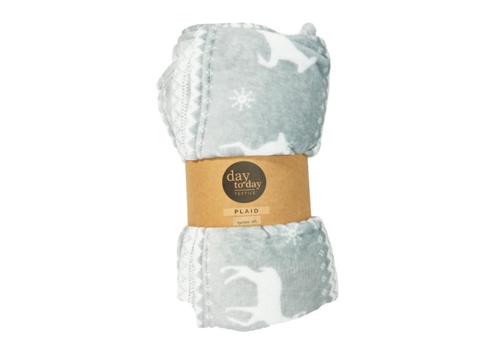 Κουβέρτα τάρανδοι γκρι 200x150εκ.