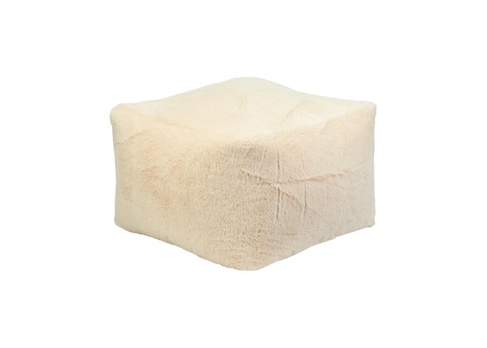 Πουφ γούνινη υφή εκρού Y30x40x40εκ. Πουφ γούνινη υφή εκρού Y30x40x40εκ.