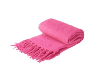 Ριχτάρι με κρόσσια ροζ 160x130εκ.