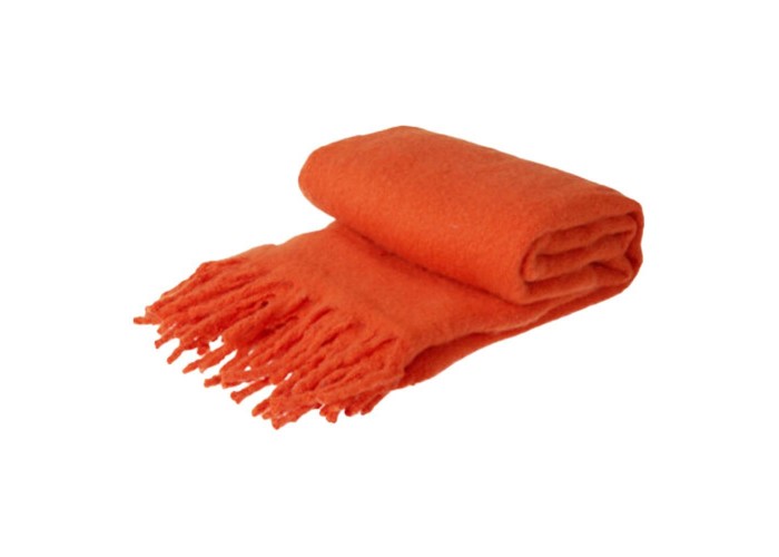 Ριχτάρι με κρόσσια πορτοκαλί 160x130εκ. Ριχτάρι με κρόσσια πορτοκαλί 160x130εκ.