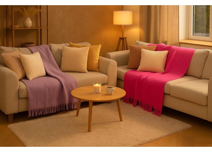 Ριχτάρι με κρόσσια μωβ 160x130εκ. Ριχτάρι με κρόσσια μωβ 160x130εκ.