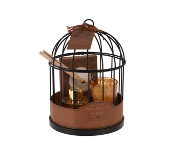 Αρωματικό Autumn Leaf σετ 5 τεμαχίων σε μεταλλικό κλουβί Ø14x20εκ.