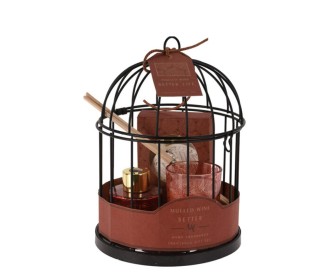 Αρωματικό Mulled Wine σετ 5 τεμαχίων σε μεταλλικό κλουβί Ø14x20εκ.