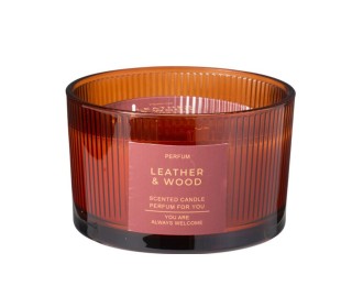 Αρωματικό κερί Leather - Wood 13x8εκ.