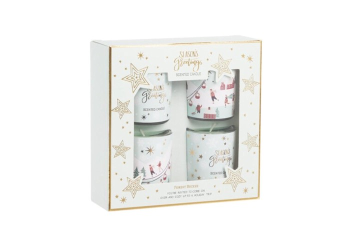 Αρωματικό κερί σετ 4 γυάλινα Forest Breeze 4,5×5,2εκ.