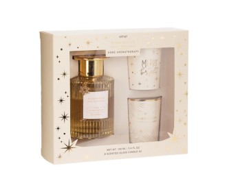 Σετ αρωματικό diffuser - 2 κεριά Χριστουγεννιάτικα Golden Amber Σετ αρωματικό diffuser - 2 κεριά Χριστουγεννιάτικα Golden Amber