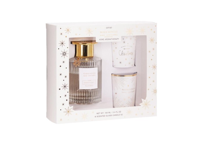 Σετ αρωματικό diffuser - 2 κεριά Χριστουγεννιάτικα Cozy Flannel Σετ αρωματικό diffuser - 2 κεριά Χριστουγεννιάτικα Cozy Flannel