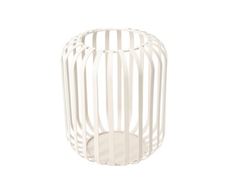 Φανάρι μεταλλικό για κεριά λευκό 16x18,5εκ