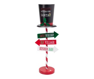 Γραμματοκιβώτιο Χριστουγεννιάτικο μεταλλικό με LED καπέλο 25×20,5×61 εκ. Γραμματοκιβώτιο Χριστουγεννιάτικο μεταλλικό με LED καπέλο 25×20,5×61 εκ.
