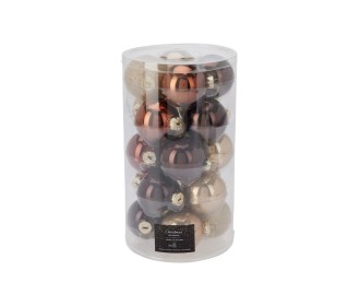 Σετ 20 χριστουγεννιάτικες γυάλινες μπάλες amber γκλίτερ Ø6εκ. Σετ 20 χριστουγεννιάτικες γυάλινες μπάλες amber γκλίτερ Ø6εκ.