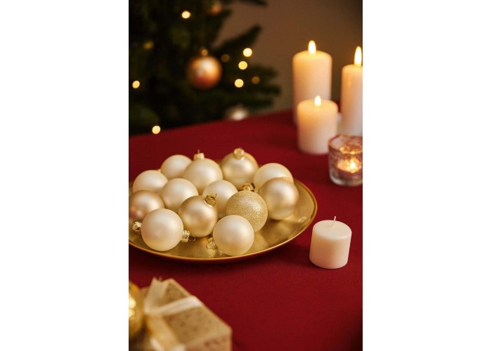 Σετ 20 χριστουγεννιάτικες γυάλινες μπάλες σαμπανιζέ Ø6εκ. Σετ 20 χριστουγεννιάτικες γυάλινες μπάλες σαμπανιζέ Ø6εκ.