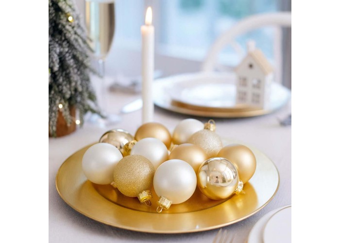 Σετ 16 χριστουγεννιάτικες γυάλινες μπάλες σαμπανιζέ Ø8εκ. Σετ 16 χριστουγεννιάτικες γυάλινες μπάλες σαμπανιζέ Ø8εκ.