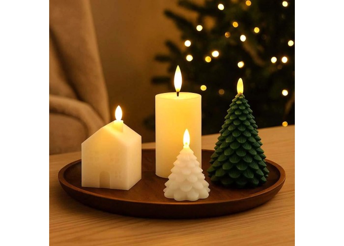 Χριστουγεννιάτικο LED κερί δέντρο πράσινο 17εκ. Χριστουγεννιάτικο LED κερί δέντρο πράσινο 17εκ.