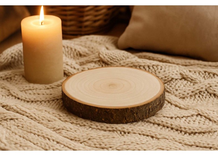 Ξύλινες φέτες με φλοιό σετ 4 τεμαχίων Ø14–20εκ. Ξύλινες φέτες με φλοιό σετ 4 τεμαχίων Ø14–20εκ.