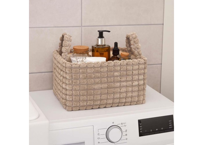 Καλάθια υφασμάτινα σετ 2τμχ μπεζ κύβοι Καλάθια υφασμάτινα σετ 2τμχ μπεζ κύβοι