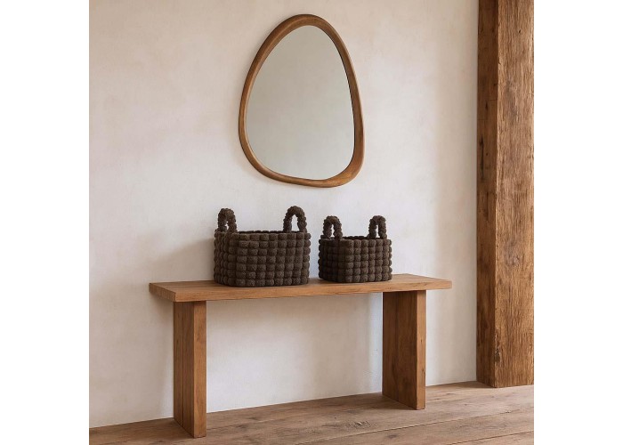 Καλάθια υφασμάτινα σετ 2τμχ καφέ λωρίδες Καλάθια υφασμάτινα σετ 2τμχ καφέ λωρίδες