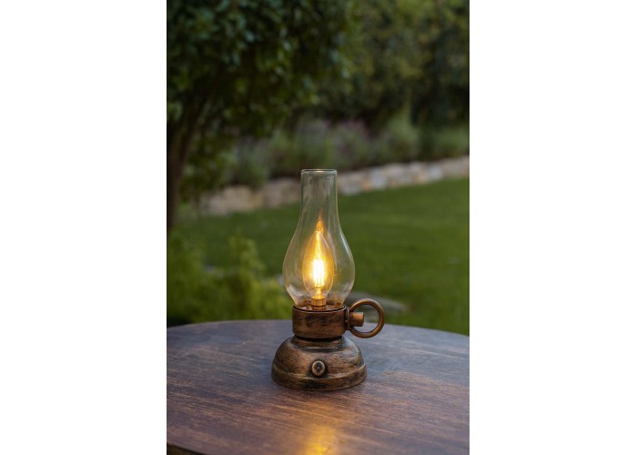 Φανάρι μεταλλικό με LED και dimmer χρυσό αντικέ 10,5×13,5×20,5εκ. Φανάρι μεταλλικό με LED και dimmer χρυσό αντικέ 10,5×13,5×20,5εκ.