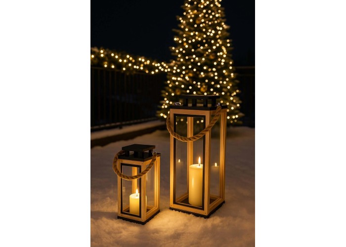 Φανάρια ξύλινα σετ 2 τμχ 32εκ. - 50εκ. Φανάρια ξύλινα σετ 2 τμχ 32εκ. - 50εκ.