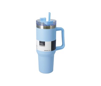 Θερμός ποτήρι 1200ml μπλε ανοξείδωτο με καλαμάκι Θερμός ποτήρι 1200ml μπλε ανοξείδωτο με καλαμάκι