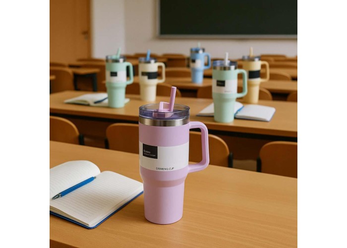 Θερμός ποτήρι 1200ml πράσινο ανοξείδωτο με καλαμάκι Θερμός ποτήρι 1200ml πράσινο ανοξείδωτο με καλαμάκι